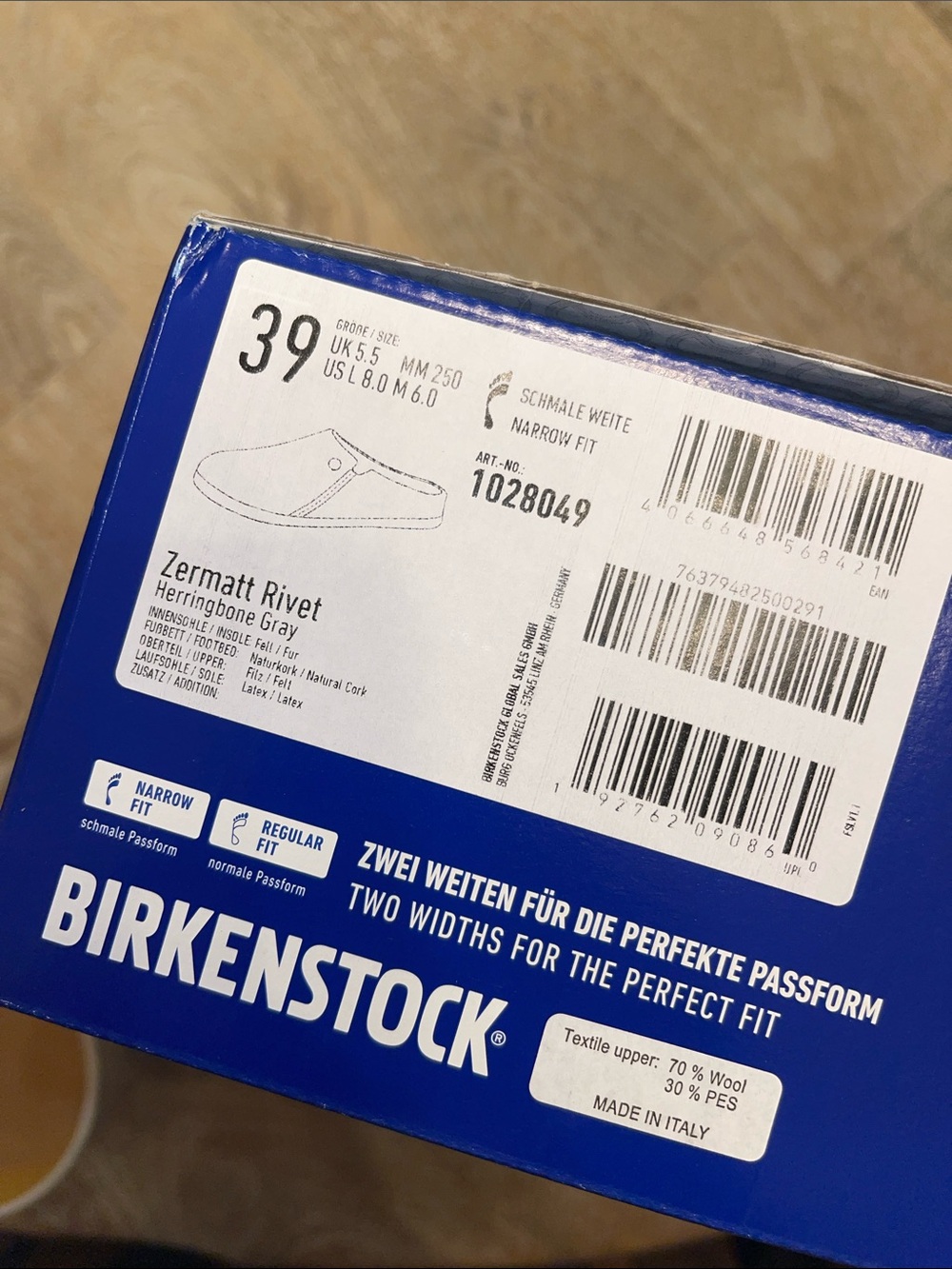 NWT Birkenstock Light Gray Zermatt Rivet - Picture 2 of 3